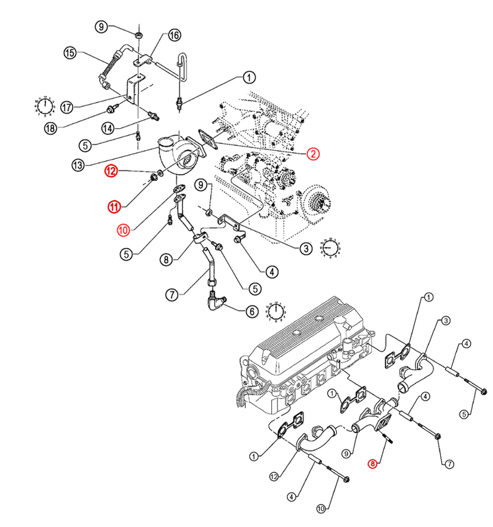 Complete Turbo Mounting Kit Detroit Diesel S60