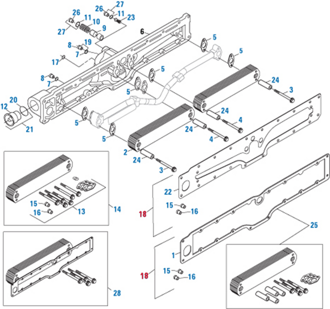 Oil Cooler Housing Gasket Kit Cummins ISX15