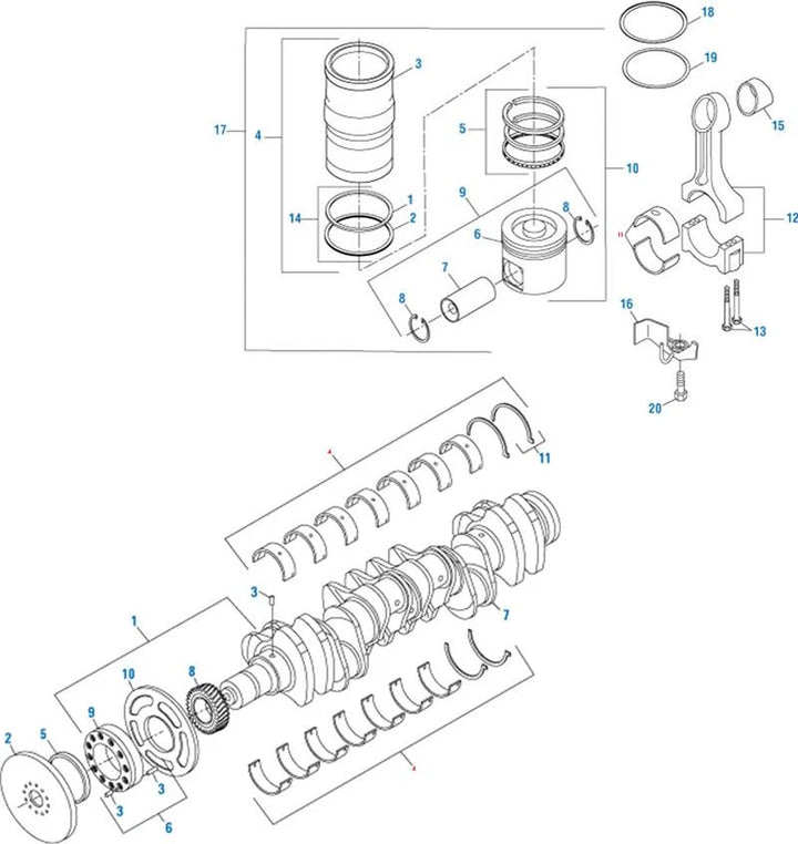 Main Thrust Bearing Kit for Detroit Diesel Series 60 12.7L & 14.0L | Heavy Duty Engine Main Bearing Kit (23533688)