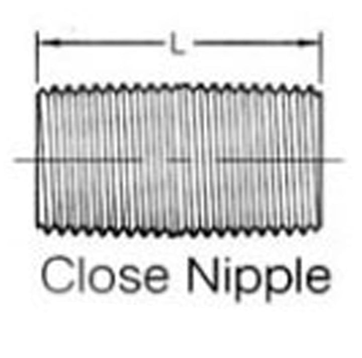 Close Nipple Fitting Yellow Brass 1/2" (Set of 5)