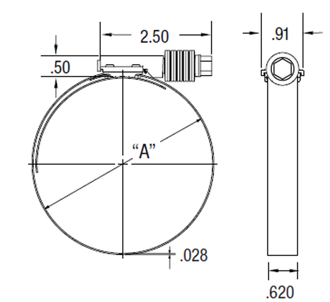 Clamp CT 300SS 5/8 Band 3 3/4 to 4 5/8 (75 in-lbs)(CT 450 L SS)(Set of 10)