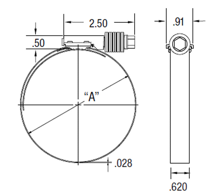 Clamp CT 300SS 5/8 Band 3 3/4 to 4 5/8 (75 in-lbs)(CT 450 L SS)(Set of 10)