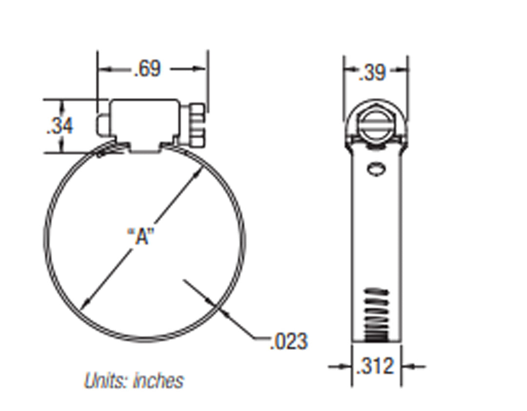 Clamp 300SS 5/16 Band 5/16 to 3/4 (10-15 in-lbs) (Set of 10)