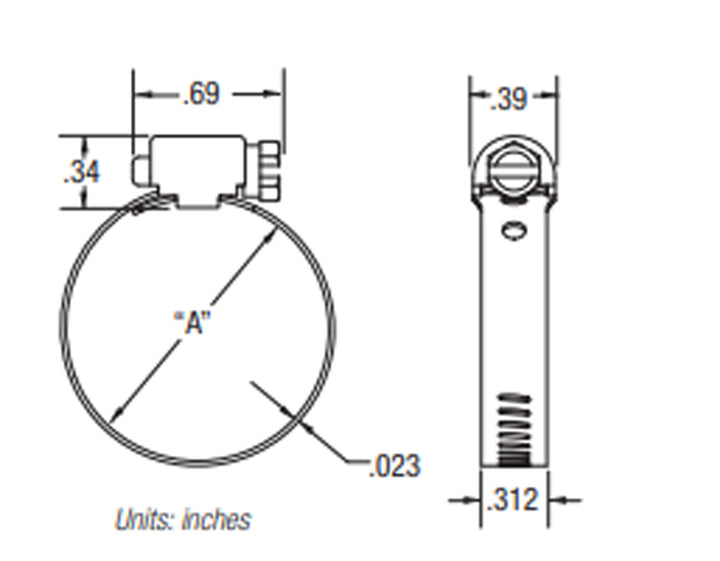 Clamp 300SS 5/16 Band 5/16 to 3/4 (10-15 in-lbs) (Set of 10)