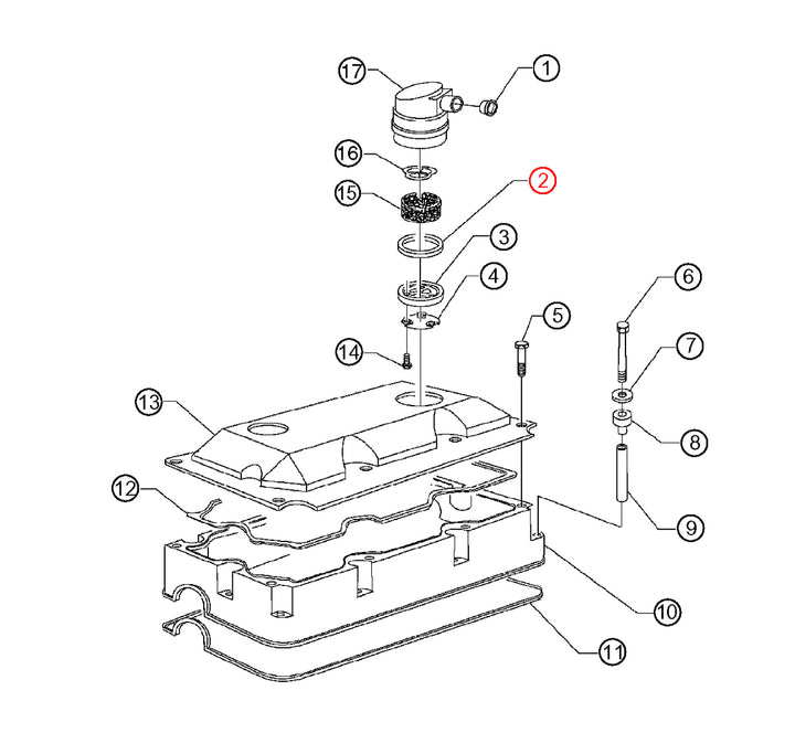 Seal Rocker Cover Breather Detroit Diesel S60 12.7L (05103646)