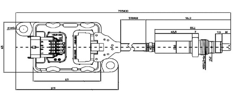 Nox Sensor Volvo D11, D13, Mack MP7, MP8 (21636091)