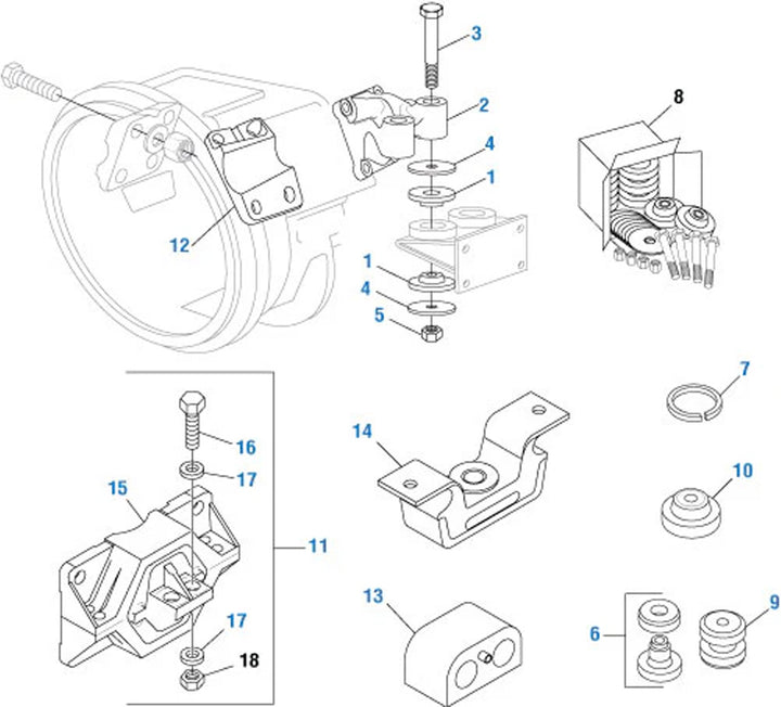 Motor Mount Kit (Rear)(Freightliner)