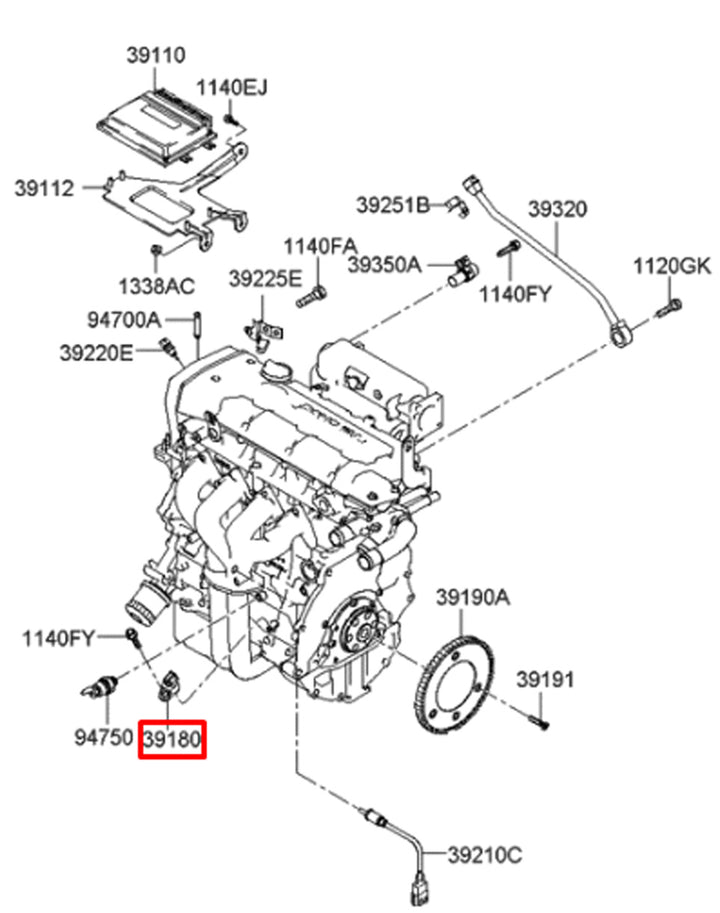 Crankshaft Position Sensor for Hyundai Elantra Tucson KIA Soul (39180-23500)