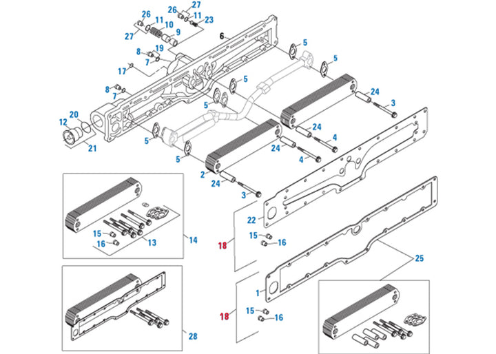 Oil Cooler Housing Gasket Kit Cummins ISX (4955592)