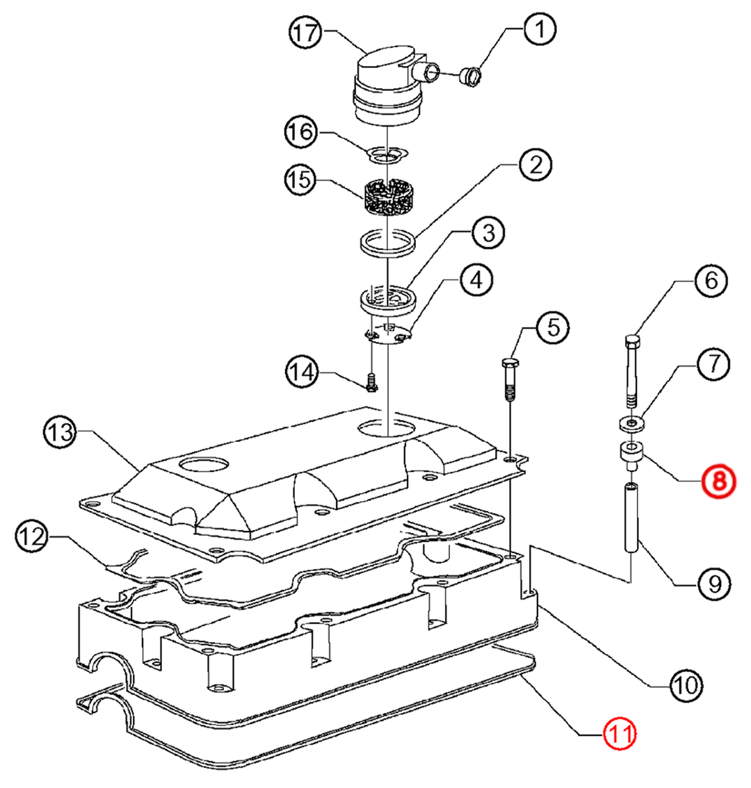 Isolators Bolts & Valve Cover Gasket Kit S60 12.7L (23517911)