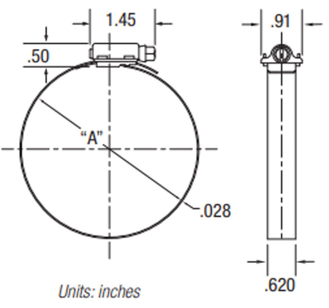 Clamp High Performance 300SS 5/8 Band 2 1/4 to 3 1/8 (75-90 in-lbs)(Set of 2)