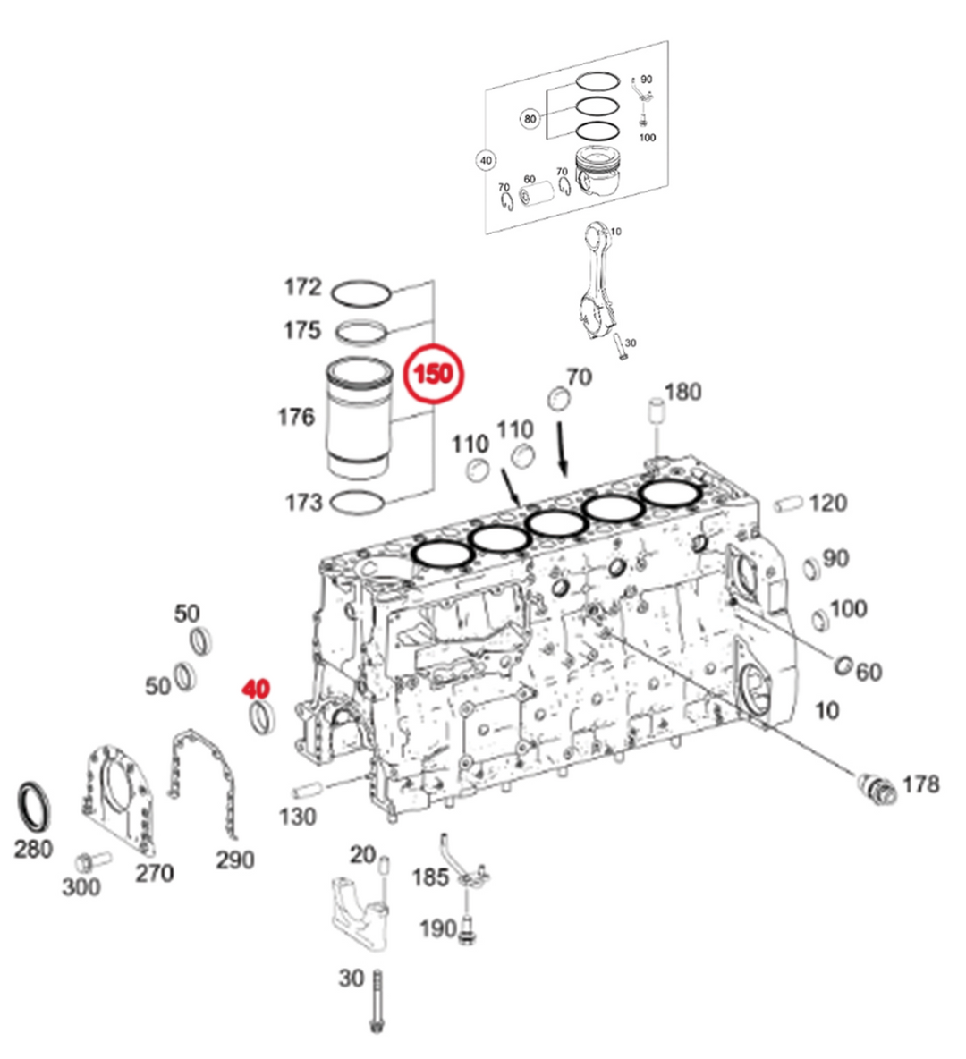 Kit de cilindros Detroit Diesel DD15 906 (A4720111910 y A4720302317)