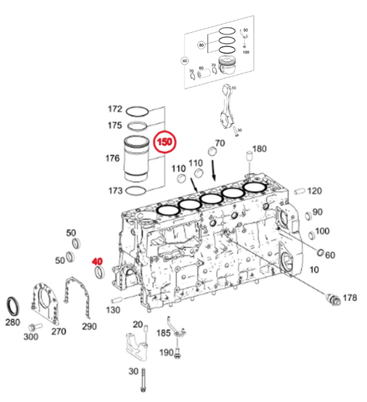 Kit de cilindros Detroit Diesel DD15 906 (A4720111910 y A4720302317)