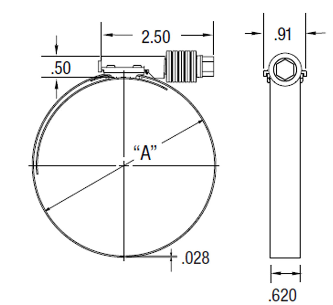 Clamp CT 300SS 5/8 Band 1 to 1 3/4 (75 in-lbs)(CT 175 L SS)(Set of 4)