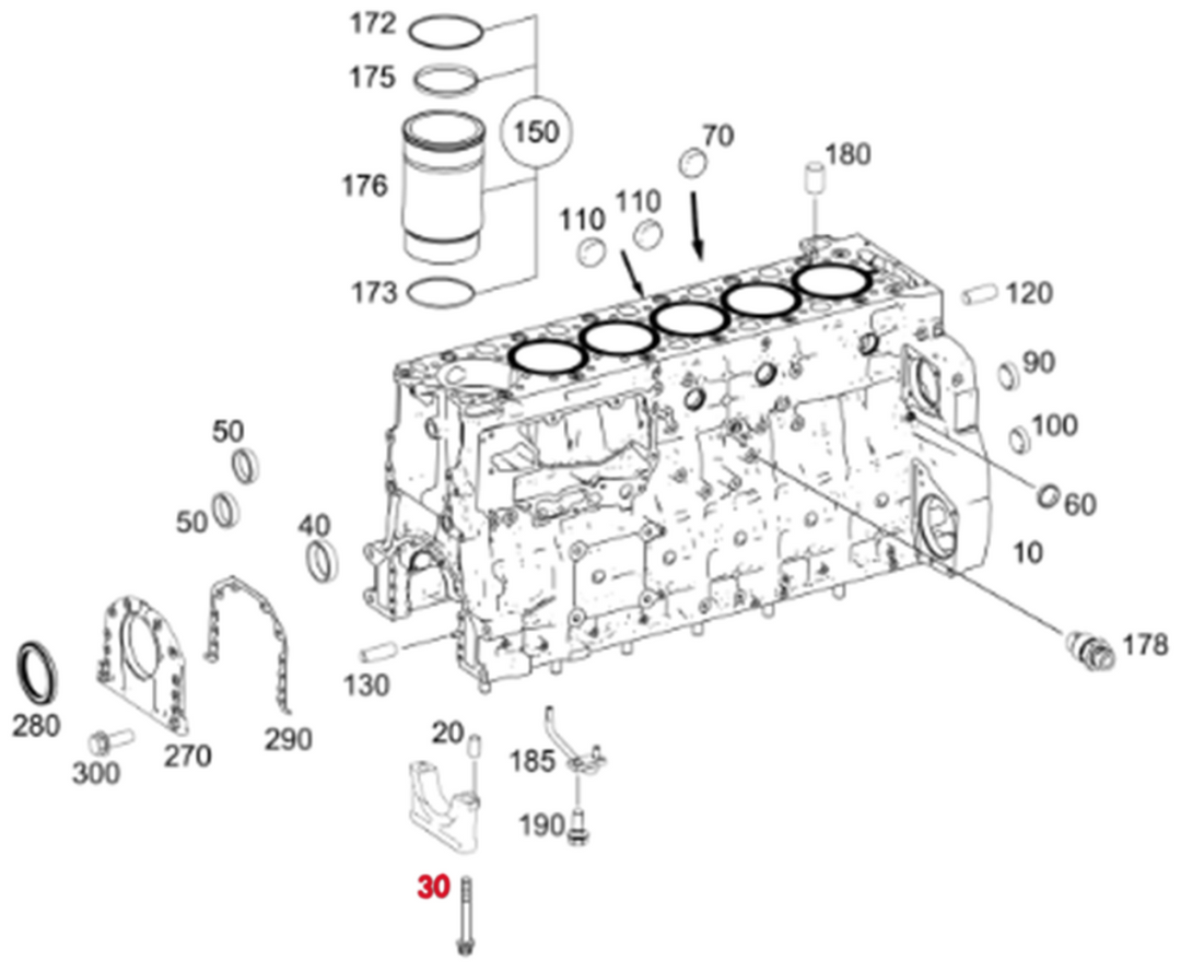 Tapa del cojinete principal del perno (juego de 14) (A0000111571)