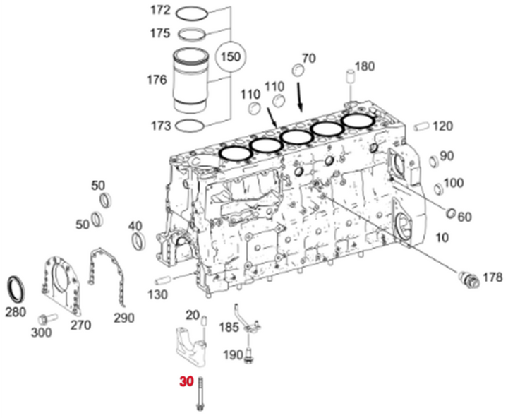 Tapa del cojinete principal del perno (juego de 14) (A0000111571)