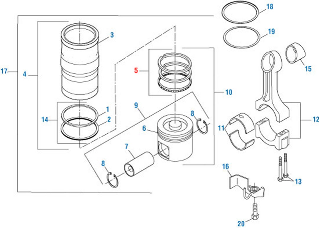 Piston Ring Set Cummins ISX Single Overhead Camshaft