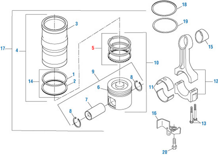 Piston Ring Set Cummins ISX Single Overhead Camshaft