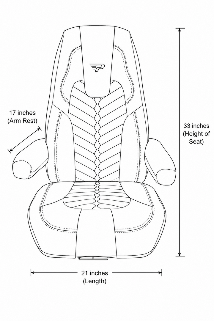 Seat Covers Full Set High Back Cascadia 33  (Red, Blue & Grey Stitching)