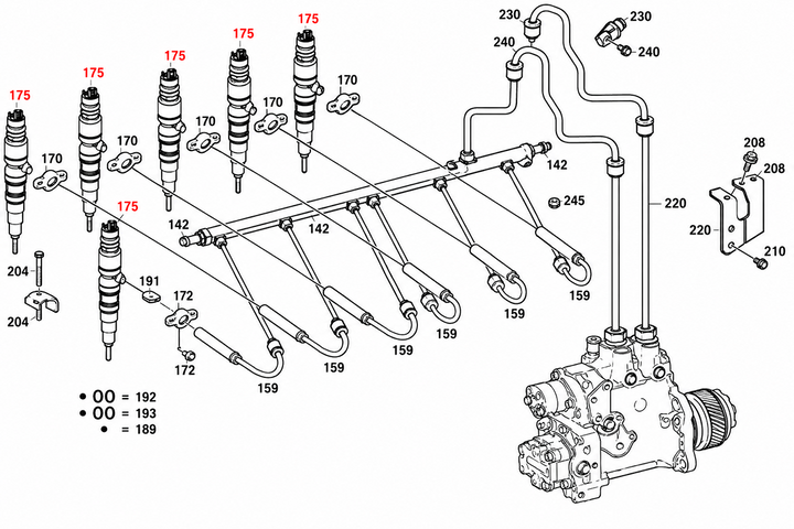 Set of 6 Fuel Injector for Detroit Diesel DD13 12.8L (2010-2015)