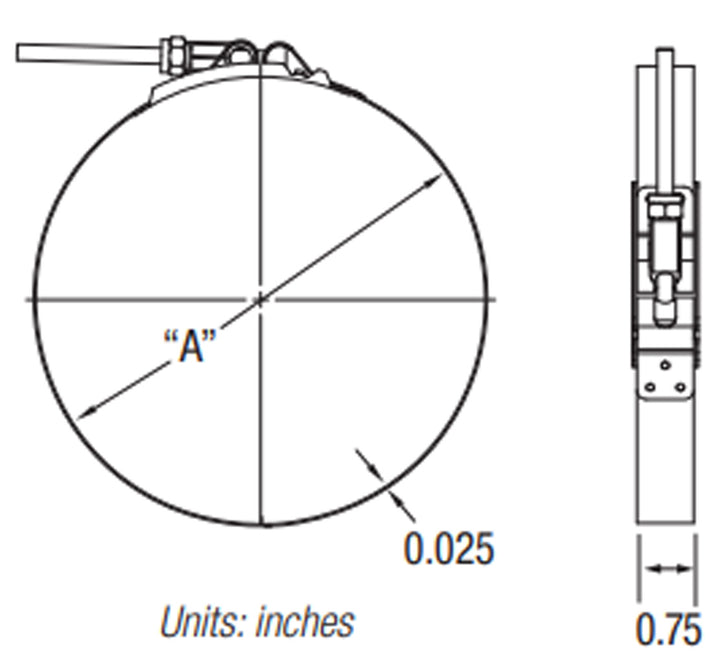 Clamp T-Bolt 300SS 3/4 Band 1 1/2 to 1 20/29 (75 in-lbs)(TB 150 SS)(Set of 4)