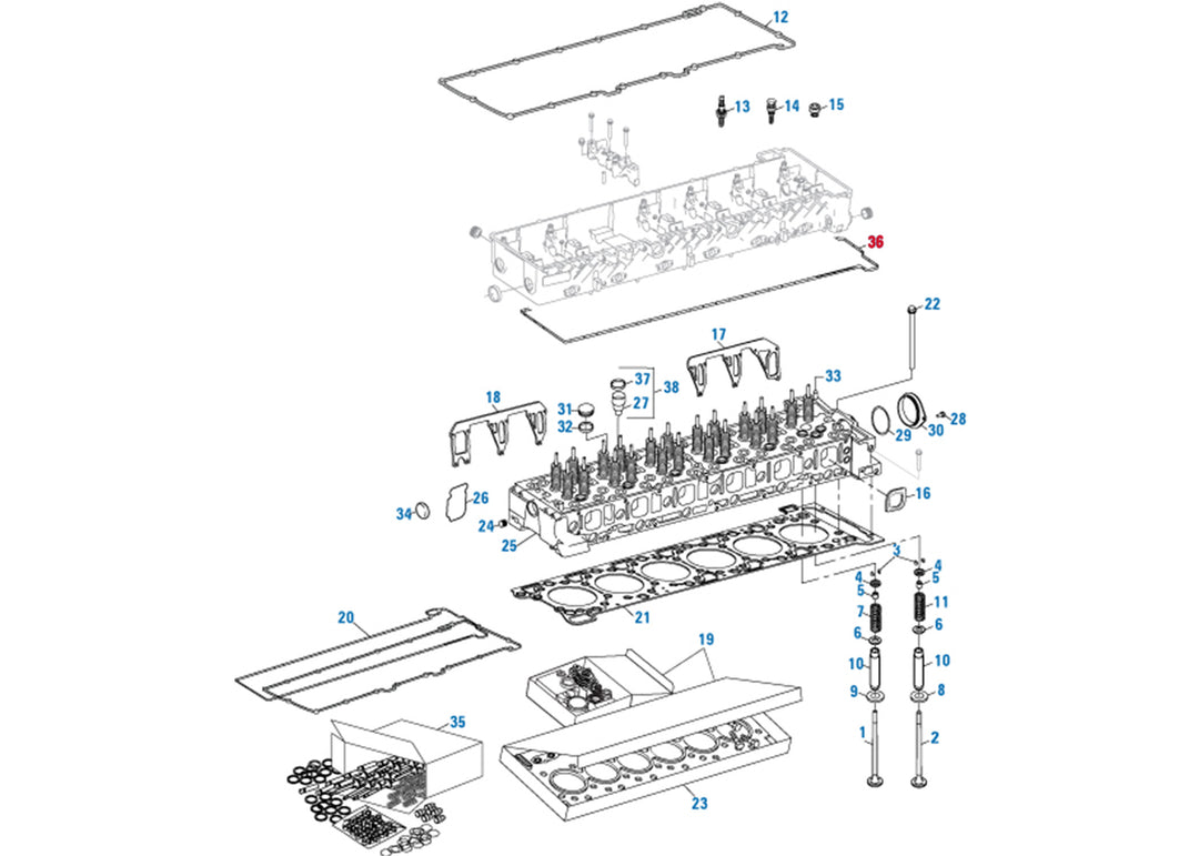 Camshaft Housing Gasket (Cyl Head Upper) DD15 (903) (A4720160680)