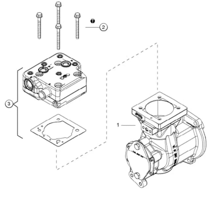 Air Brake Compressor Cylinder Head Repair Kit Navistar Maxxforce G11, G13 (LK8902, K025822N00)
