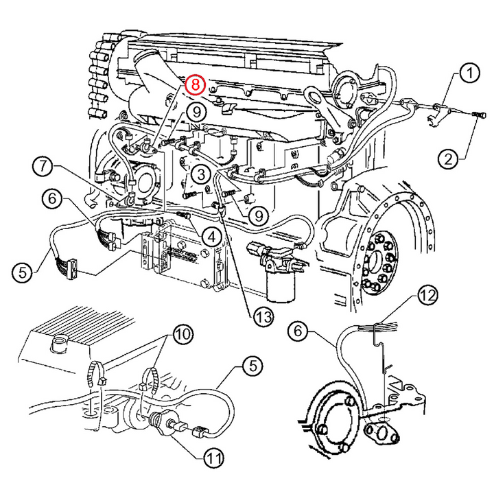 Sensor de posición del árbol de levas (SRS) S60 12.7L (08929387)