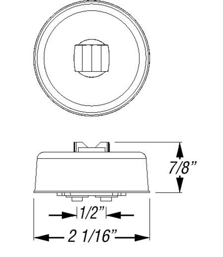 Luz de gálibo/marcador, 5 LED, 2", ámbar (juego de 4)