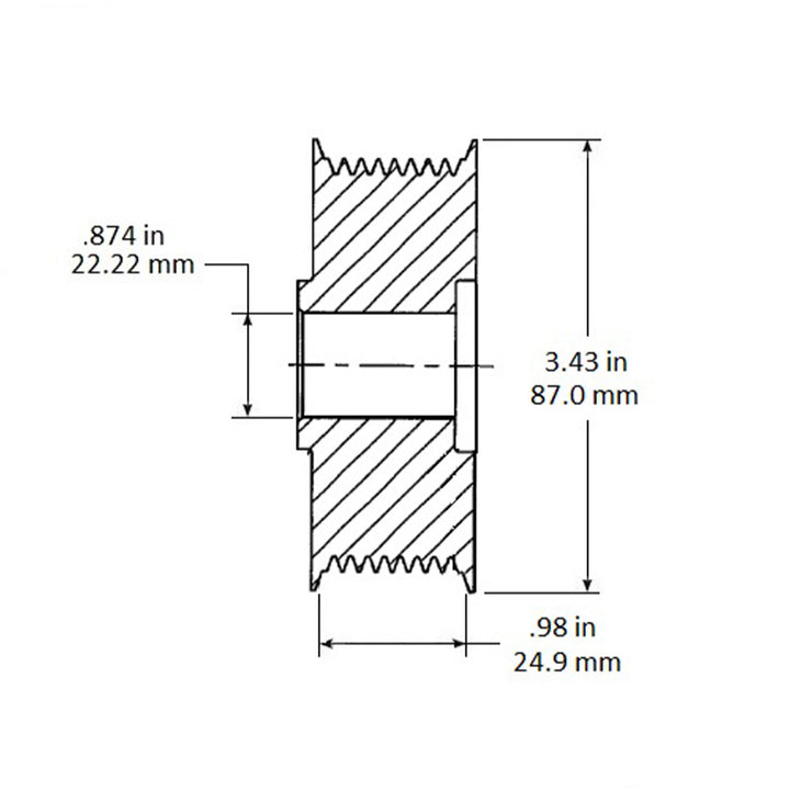 Pulley Alternator Heavy Duty 8 Groove 87MM OD