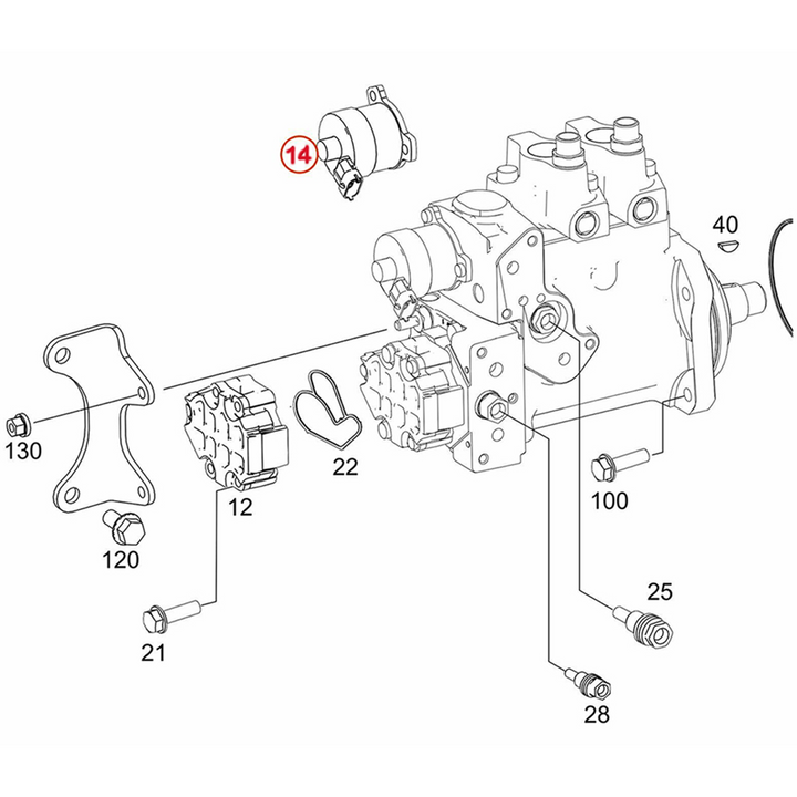 Válvula de control de cantidad de medición del medidor de combustible DD15 (A0000900069)