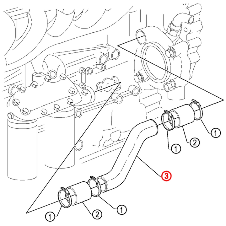 Water Pump Coolant Tube Detroit Diesel S60 12.7L