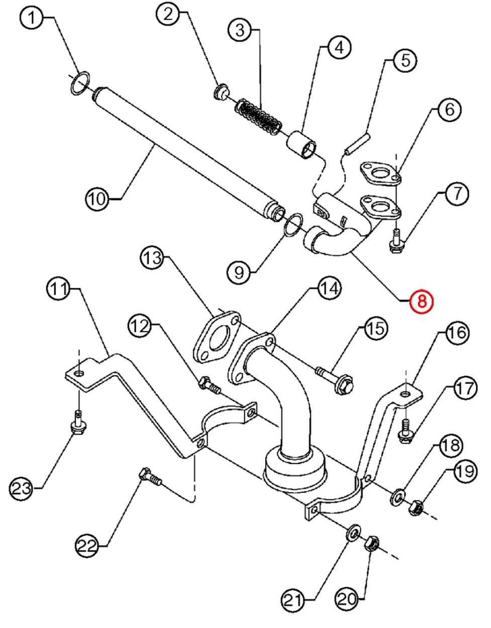 Oil Pump Relief Valve Elbow ASM Detroit Diesel S60 (23528691)