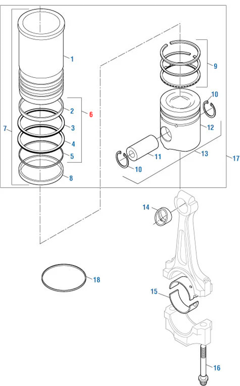 APR Cylinder Liner Kit for Detroit Diesel DD15 Engine | Wet Cylinder Sleeve with Anti-Polishing Ring & Seals