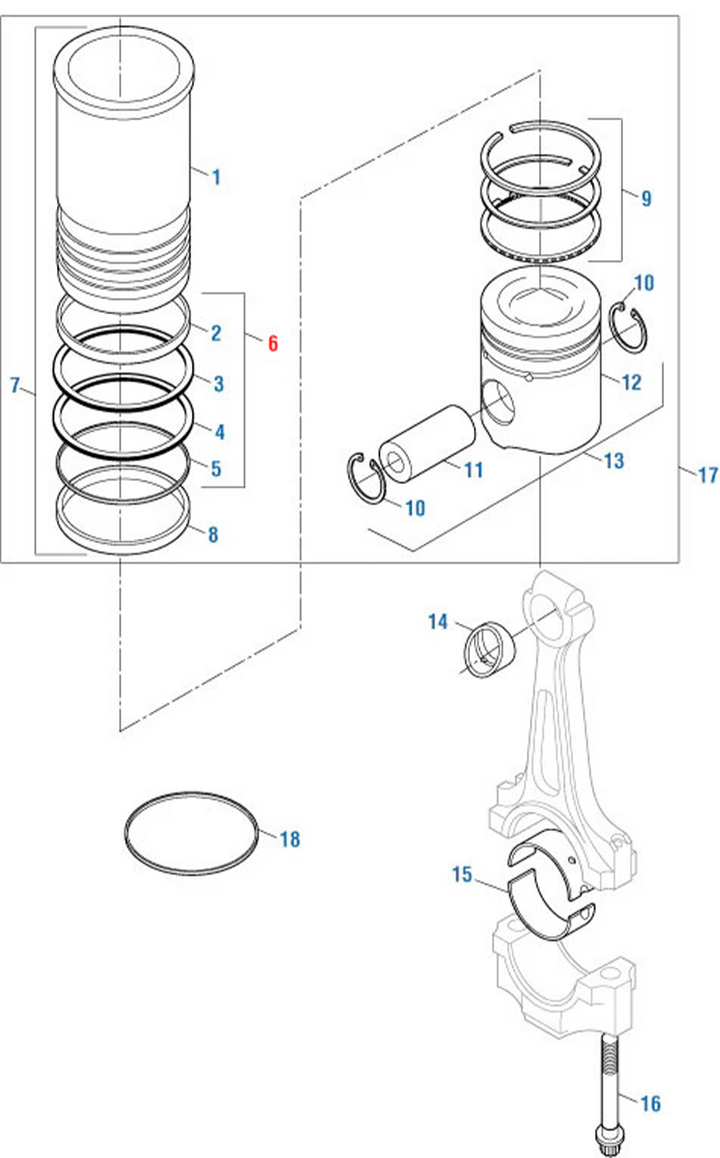 APR Cylinder Liner Kit for Detroit Diesel DD15 Engine | Wet Cylinder Sleeve with Anti-Polishing Ring & Seals
