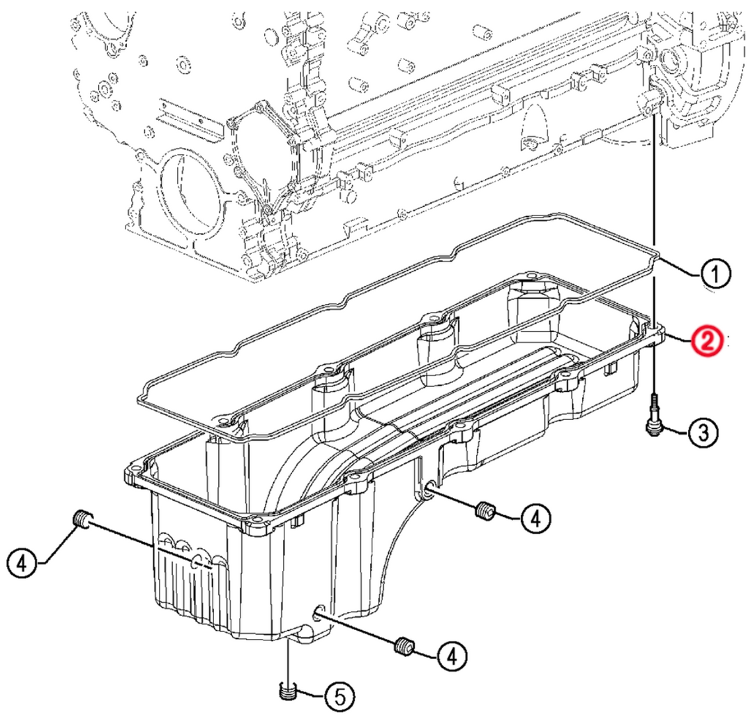 Oil Pan Assembly with Plug Detroit Diesel S60 (23522282)