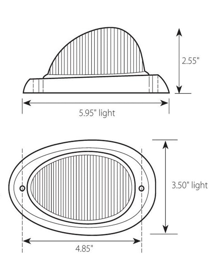 Luz de posición lateral ámbar (Freightliner) (lágrima, 2 cables)