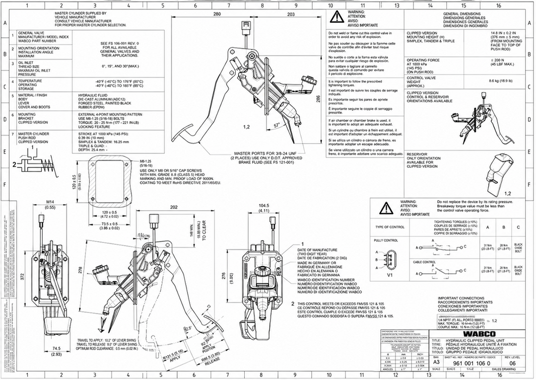 Hydraulic Clutch Pedal Unit Hose 2.2m