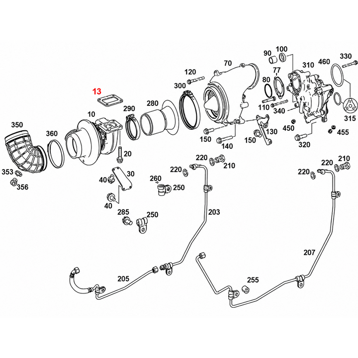 Turbo Mounting Gasket & Seal Kit Detroit Diesel DD15