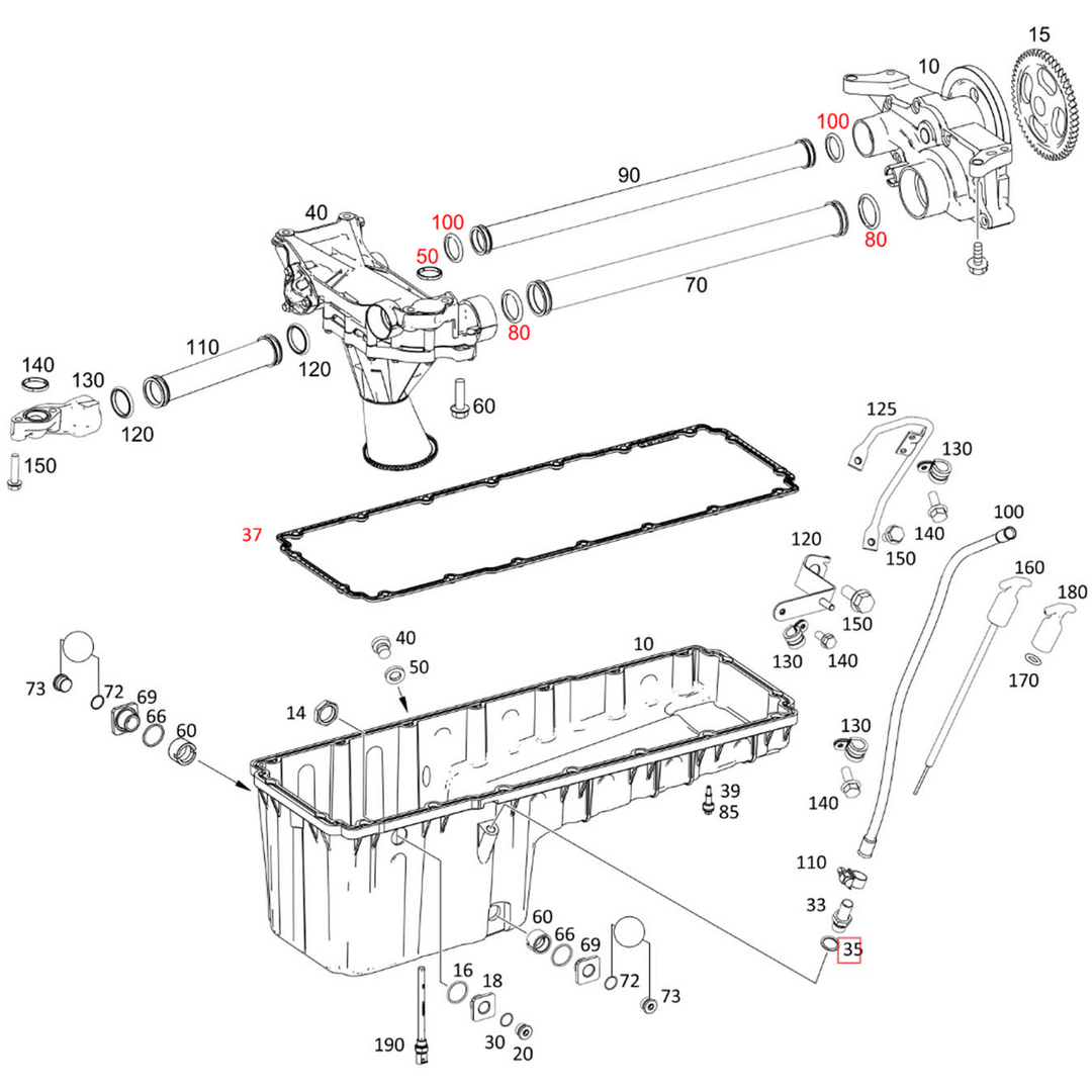 Oil Suction Seal and Gasket Kit Detroit Diesel DD15