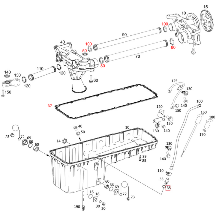 Oil Suction Seal and Gasket Kit Detroit Diesel DD15