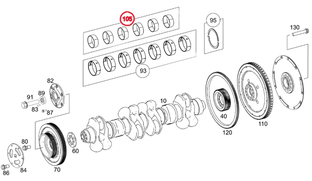 Cojinete de biela DD15 (juego de 6) (A4720300960)