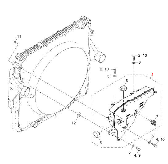 Coolant Reservoir Tank Paccar, Kenworth T680 (2013-2018)