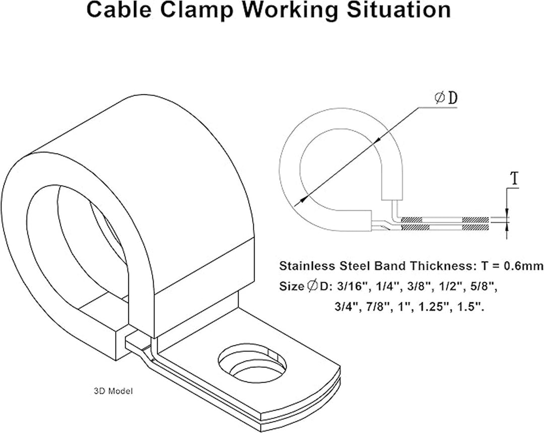 Rubber Clamp 1/4" x 1/4" (Set of 4)