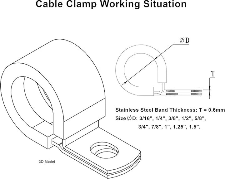 Rubber Clamp 1/4" x 1/4" (Set of 4)