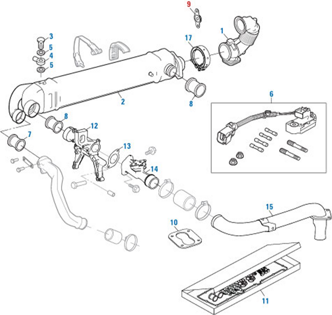 Exhaust Gasket EGR Venturi Line Detroit Diesel DD13 & DD15