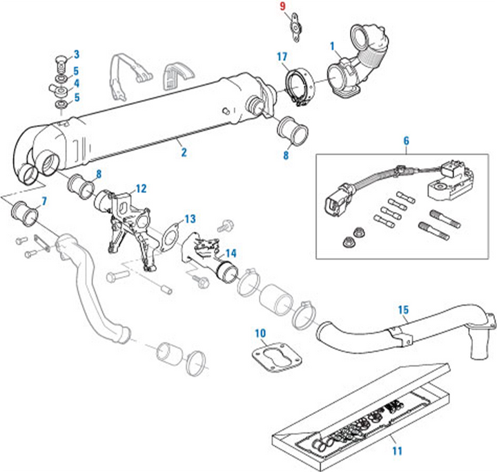 Exhaust Gasket EGR Venturi Line Detroit Diesel DD13 & DD15