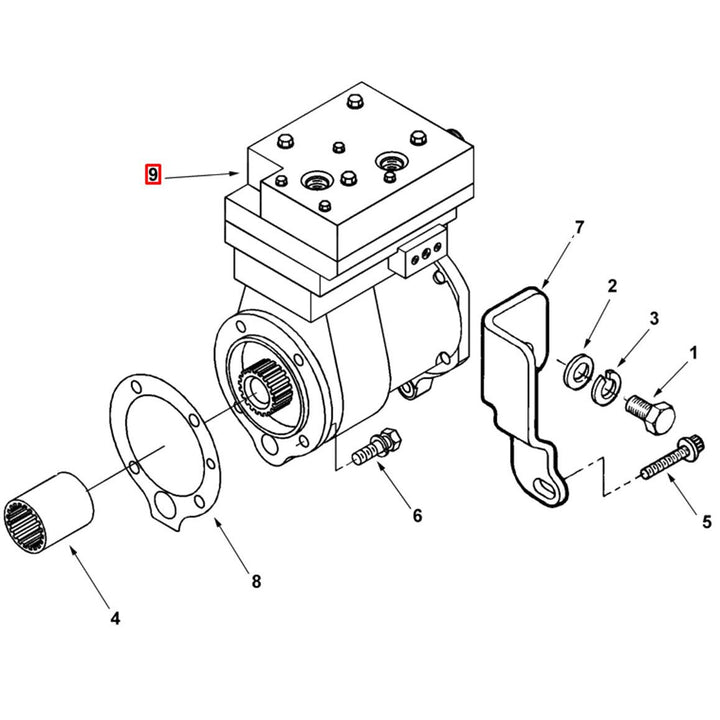 Air Brake Compressor Cylinder Head Kit Cummins N14, ISM, ISB, QSB & ISF