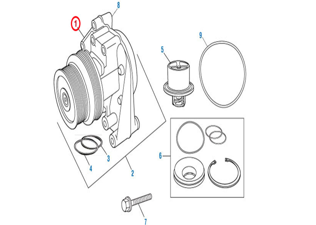 Heavy Duty Water Pump  Without Housing Cummins ISX (4386576)