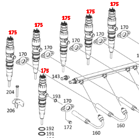 Remanufactured Injector ASM DD15 906+ Set of 6 (RA4600701387)